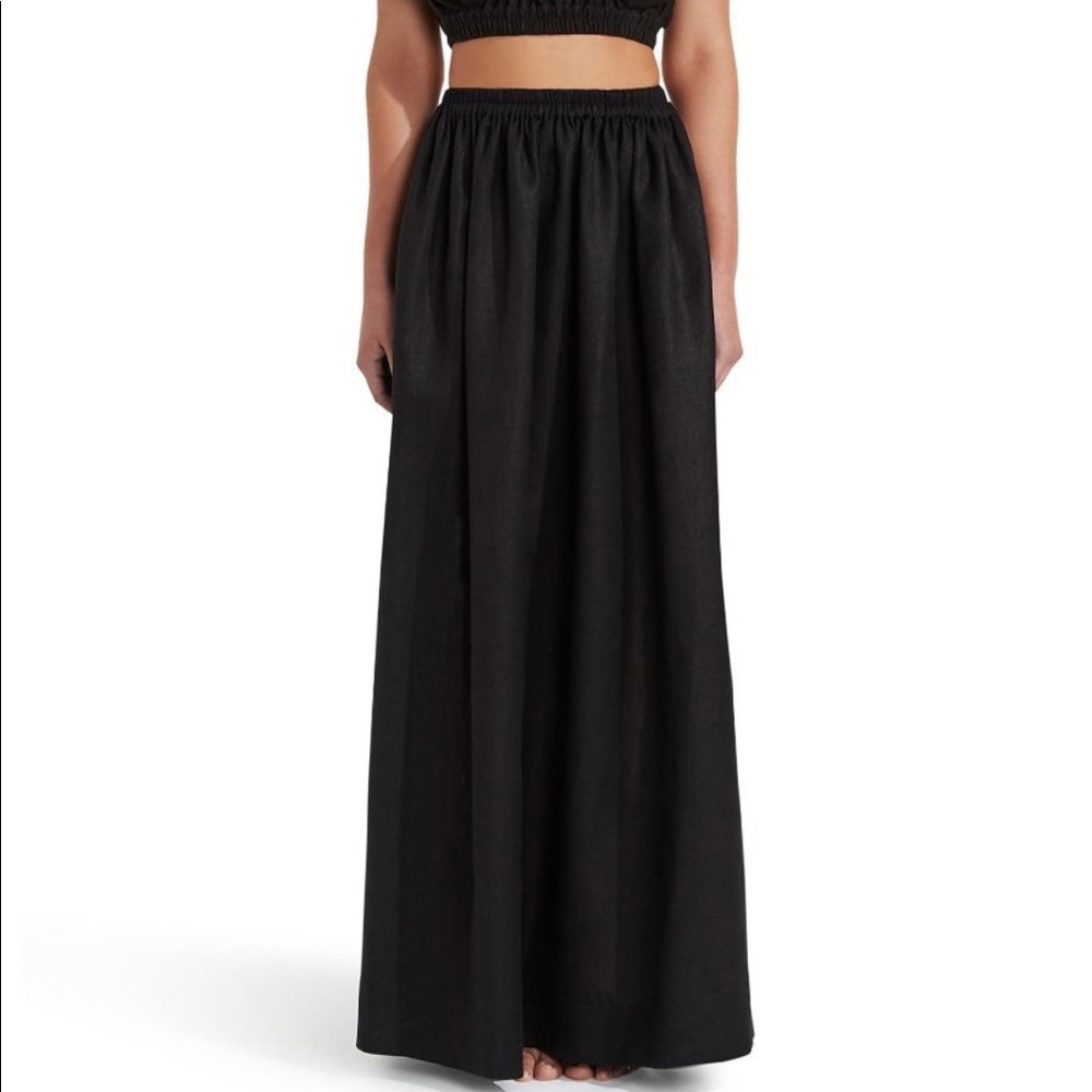 Matteau Gathered Linen Skirt